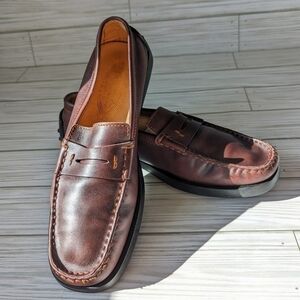Tod's Leather Driving Penny Loafers in Rich Mahogany Brown Men's Size 38
